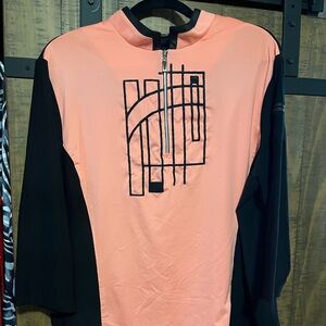 jamie sadock Women’s Peach and Black Long-Sleeve Zip-Front Top